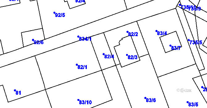 Parcela st. 82/4 v KÚ Trnávka u Nového Jičína, Katastrální mapa