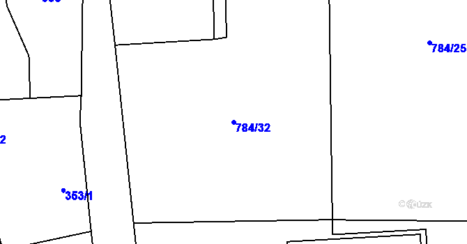 Parcela st. 784/32 v KÚ Trnávka u Nového Jičína, Katastrální mapa
