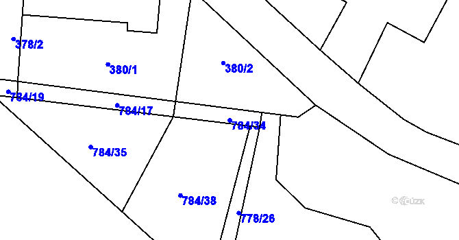 Parcela st. 784/34 v KÚ Trnávka u Nového Jičína, Katastrální mapa