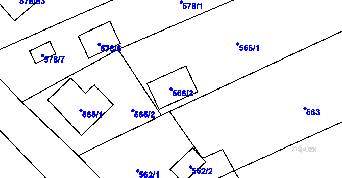Parcela st. 566/2 v KÚ Trnávka u Nového Jičína, Katastrální mapa