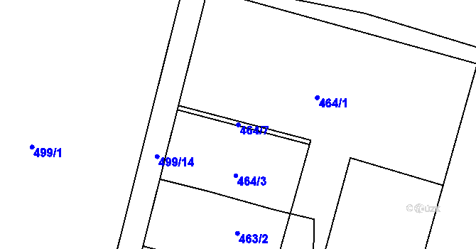 Parcela st. 464/7 v KÚ Trnávka u Nového Jičína, Katastrální mapa