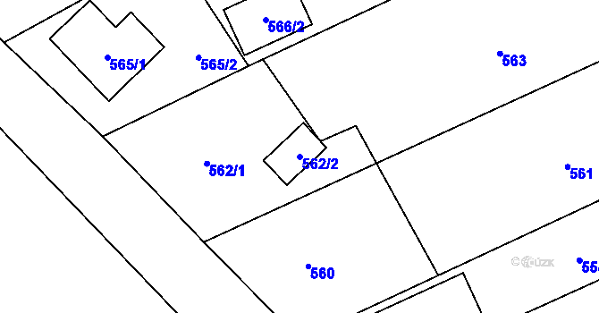Parcela st. 562/2 v KÚ Trnávka u Nového Jičína, Katastrální mapa