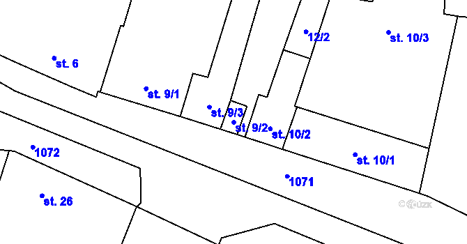 Parcela st. 9/2 v KÚ Trnávka u Lipníka nad Bečvou, Katastrální mapa