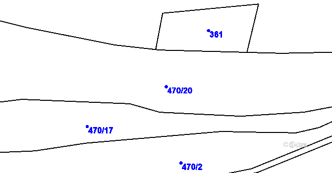 Parcela st. 470/20 v KÚ Trněný Újezd, Katastrální mapa