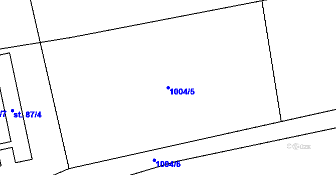 Parcela st. 1004/5 v KÚ Houdkovice, Katastrální mapa