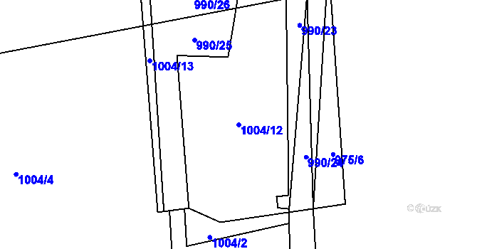 Parcela st. 1004/12 v KÚ Houdkovice, Katastrální mapa
