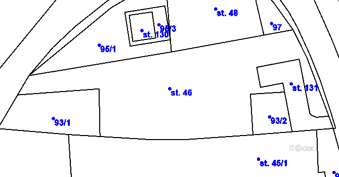 Parcela st. 46 v KÚ Trnov, Katastrální mapa