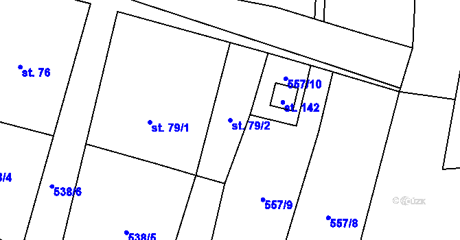 Parcela st. 79/2 v KÚ Trnov, Katastrální mapa