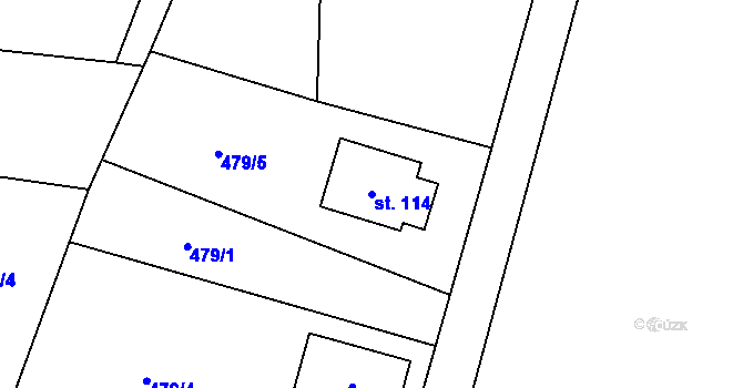 Parcela st. 114 v KÚ Trnov, Katastrální mapa