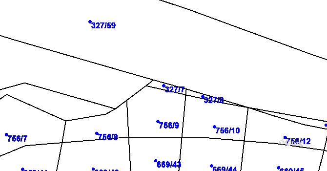 Parcela st. 327/7 v KÚ Trnová u Plzně, Katastrální mapa