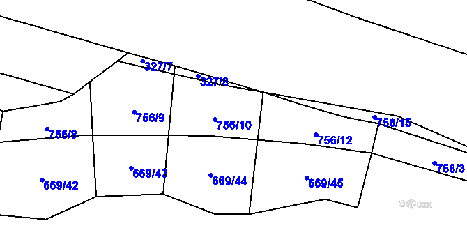 Parcela st. 756/11 v KÚ Trnová u Plzně, Katastrální mapa