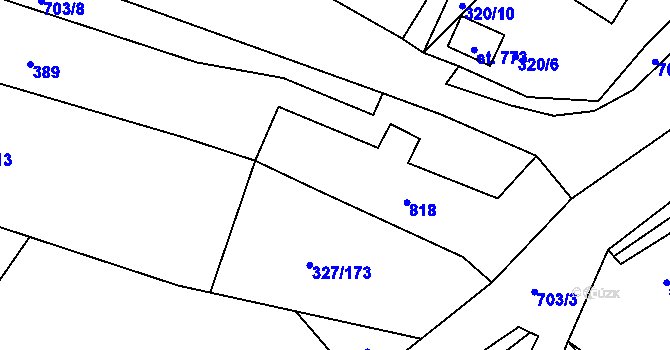 Parcela st. 69 v KÚ Trnová u Plzně, Katastrální mapa