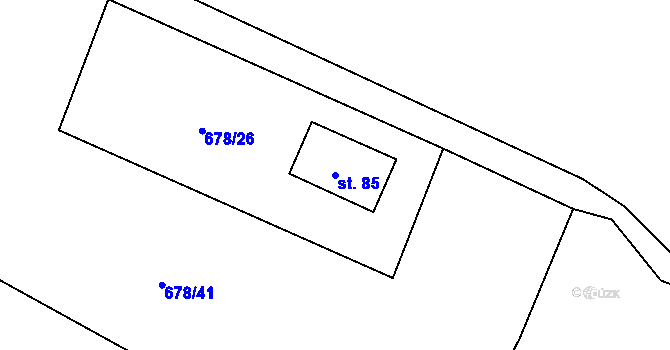 Parcela st. 85 v KÚ Trnová u Plzně, Katastrální mapa