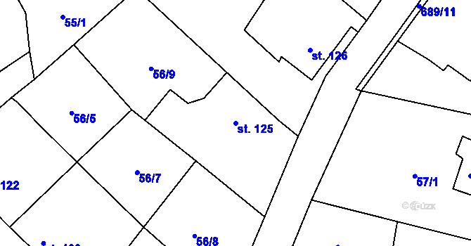 Parcela st. 125 v KÚ Trnová u Plzně, Katastrální mapa