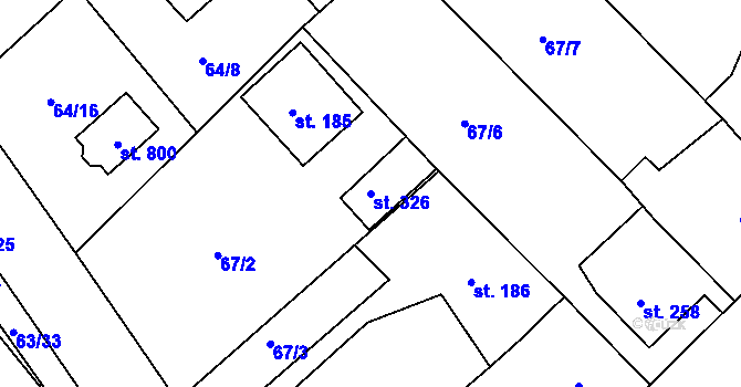 Parcela st. 326 v KÚ Trnová u Plzně, Katastrální mapa