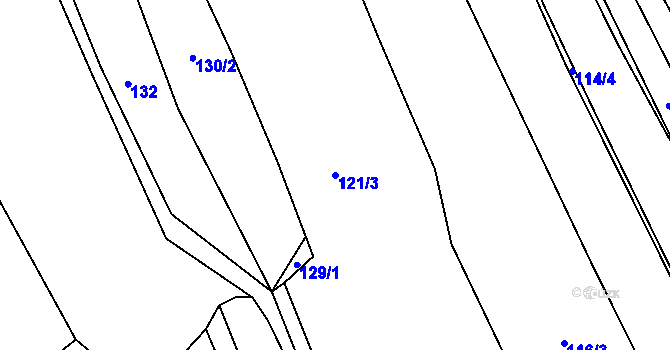 Parcela st. 121/3 v KÚ Trnová u Plzně, Katastrální mapa