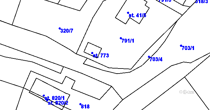 Parcela st. 320/6 v KÚ Trnová u Plzně, Katastrální mapa