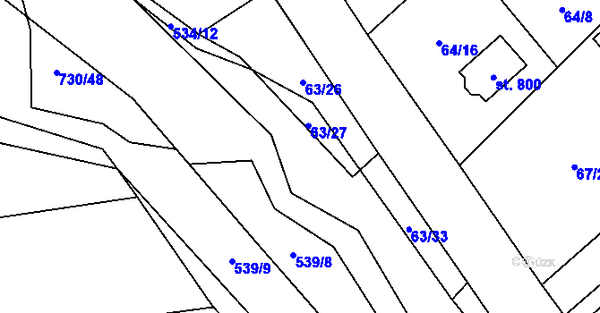Parcela st. 534/7 v KÚ Trnová u Plzně, Katastrální mapa