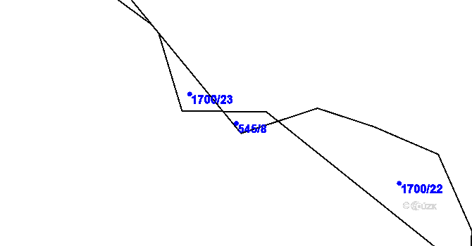 Parcela st. 545/8 v KÚ Trnová u Plzně, Katastrální mapa
