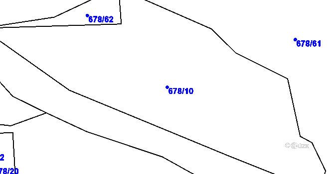 Parcela st. 678/10 v KÚ Trnová u Plzně, Katastrální mapa