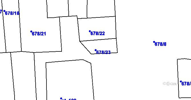 Parcela st. 678/23 v KÚ Trnová u Plzně, Katastrální mapa