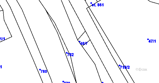 Parcela st. 48/7 v KÚ Trnová u Plzně, Katastrální mapa