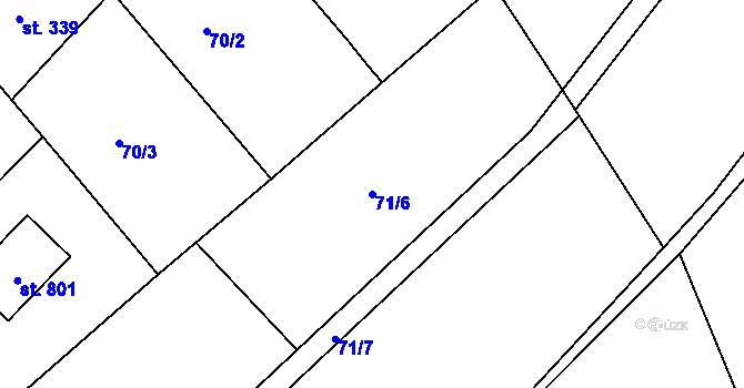 Parcela st. 71/6 v KÚ Trnová u Plzně, Katastrální mapa