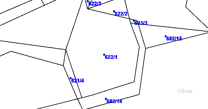 Parcela st. 622/1 v KÚ Trnová u Plzně, Katastrální mapa