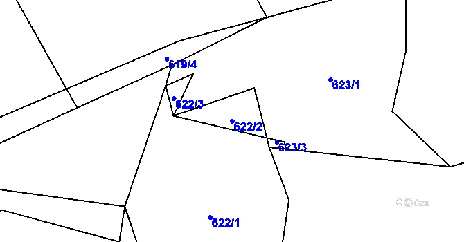 Parcela st. 622/2 v KÚ Trnová u Plzně, Katastrální mapa