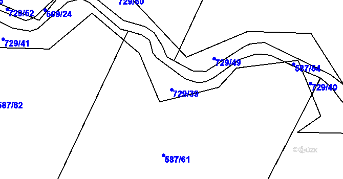 Parcela st. 729/39 v KÚ Trnová u Plzně, Katastrální mapa