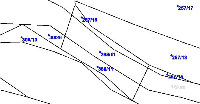 Parcela st. 298/11 v KÚ Trnová u Plzně, Katastrální mapa