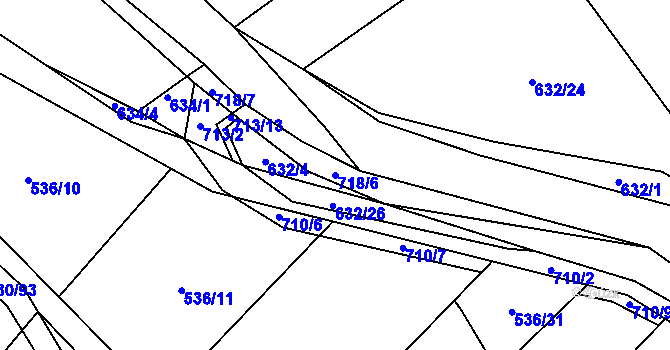 Parcela st. 718/6 v KÚ Trnová u Plzně, Katastrální mapa