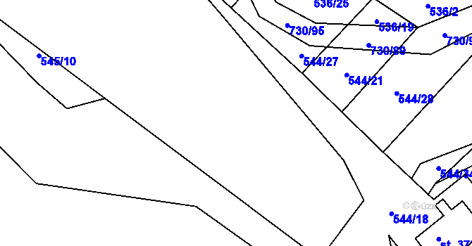 Parcela st. 544/17 v KÚ Trnová u Plzně, Katastrální mapa