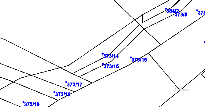 Parcela st. 373/14 v KÚ Trnová u Plzně, Katastrální mapa