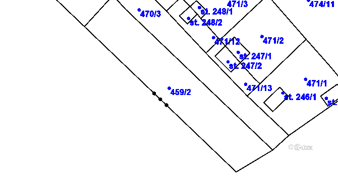 Parcela st. 459/2 v KÚ Trnová u Plzně, Katastrální mapa