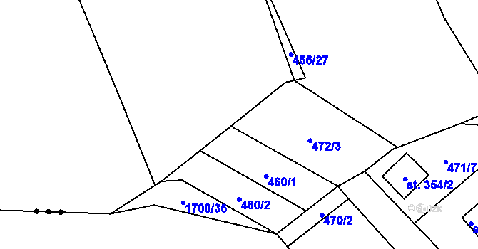 Parcela st. 472/6 v KÚ Trnová u Plzně, Katastrální mapa
