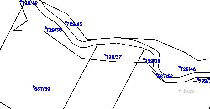 Parcela st. 729/37 v KÚ Trnová u Plzně, Katastrální mapa