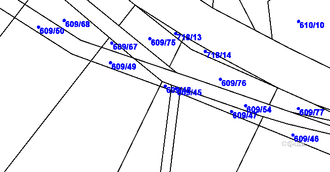 Parcela st. 609/48 v KÚ Trnová u Plzně, Katastrální mapa