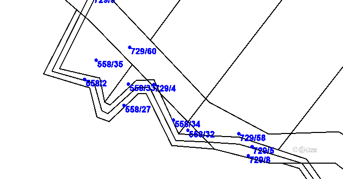 Parcela st. 729/59 v KÚ Trnová u Plzně, Katastrální mapa