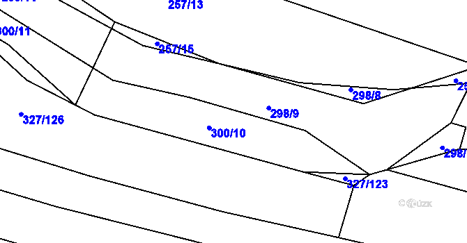 Parcela st. 300/9 v KÚ Trnová u Plzně, Katastrální mapa