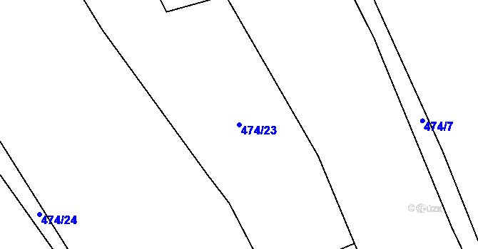 Parcela st. 474/23 v KÚ Trnová u Plzně, Katastrální mapa