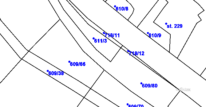 Parcela st. 609/71 v KÚ Trnová u Plzně, Katastrální mapa