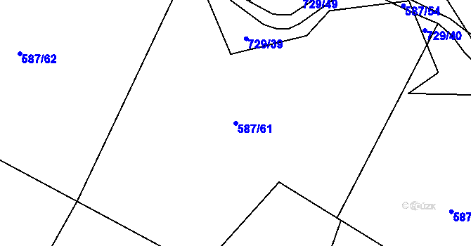 Parcela st. 587/61 v KÚ Trnová u Plzně, Katastrální mapa