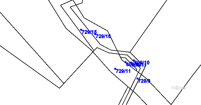 Parcela st. 729/10 v KÚ Trnová u Plzně, Katastrální mapa