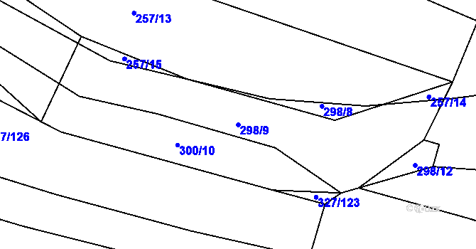 Parcela st. 298/9 v KÚ Trnová u Plzně, Katastrální mapa