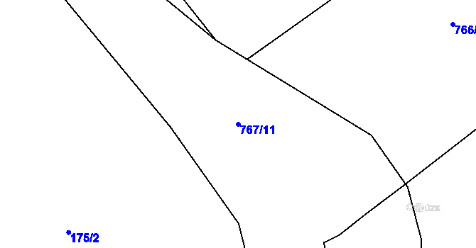 Parcela st. 767/11 v KÚ Trnová u Plzně, Katastrální mapa