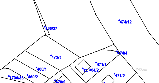Parcela st. 472/5 v KÚ Trnová u Plzně, Katastrální mapa