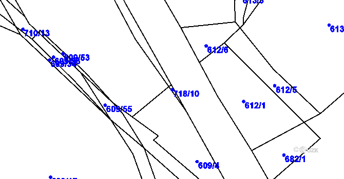 Parcela st. 718/10 v KÚ Trnová u Plzně, Katastrální mapa