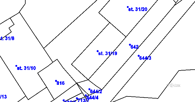 Parcela st. 31/19 v KÚ Trnová u Plzně, Katastrální mapa
