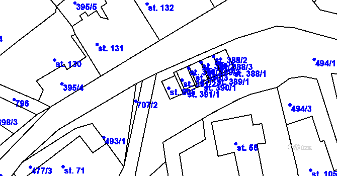 Parcela st. 805 v KÚ Trnová u Plzně, Katastrální mapa